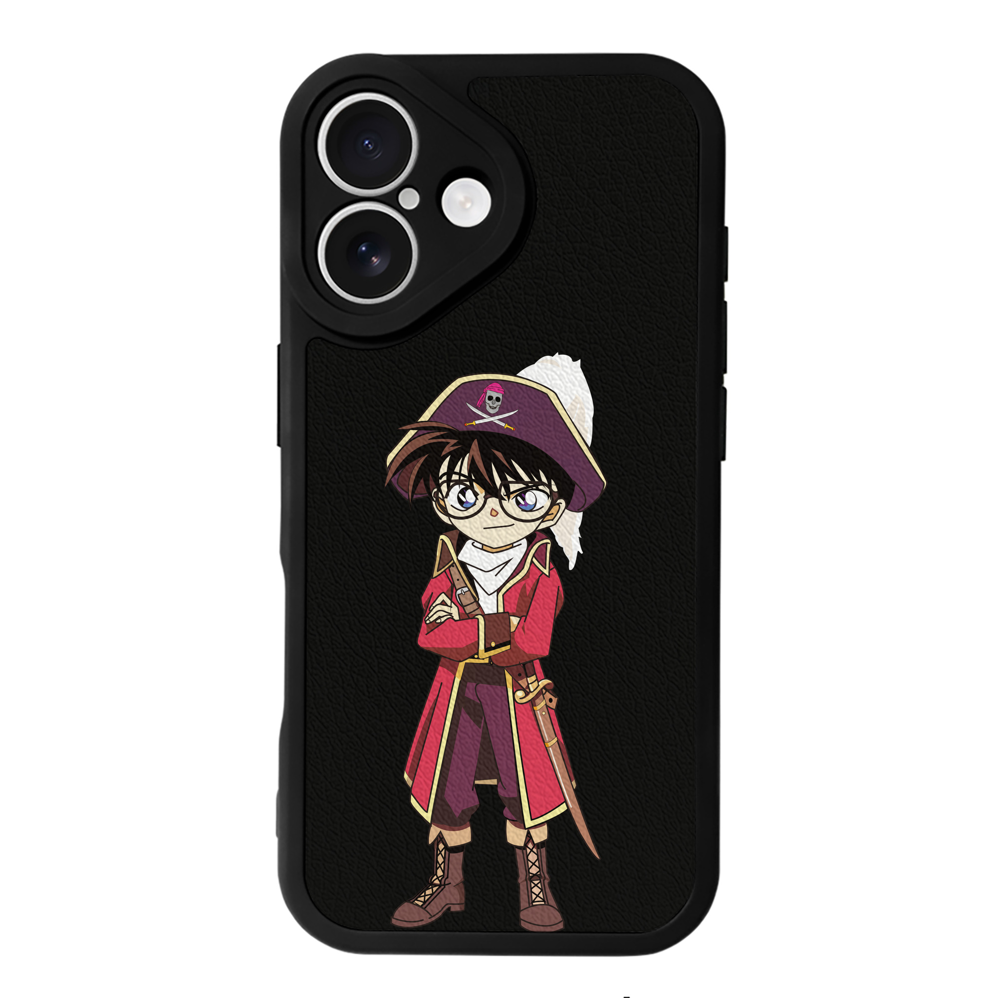 （画像用） 名探偵コナン 江戸川 コナン Detective Conan Conan Edogawa 【iPhone 16シリーズ対応】シリコンスマホケース（レザー調） 材質：シリコン
